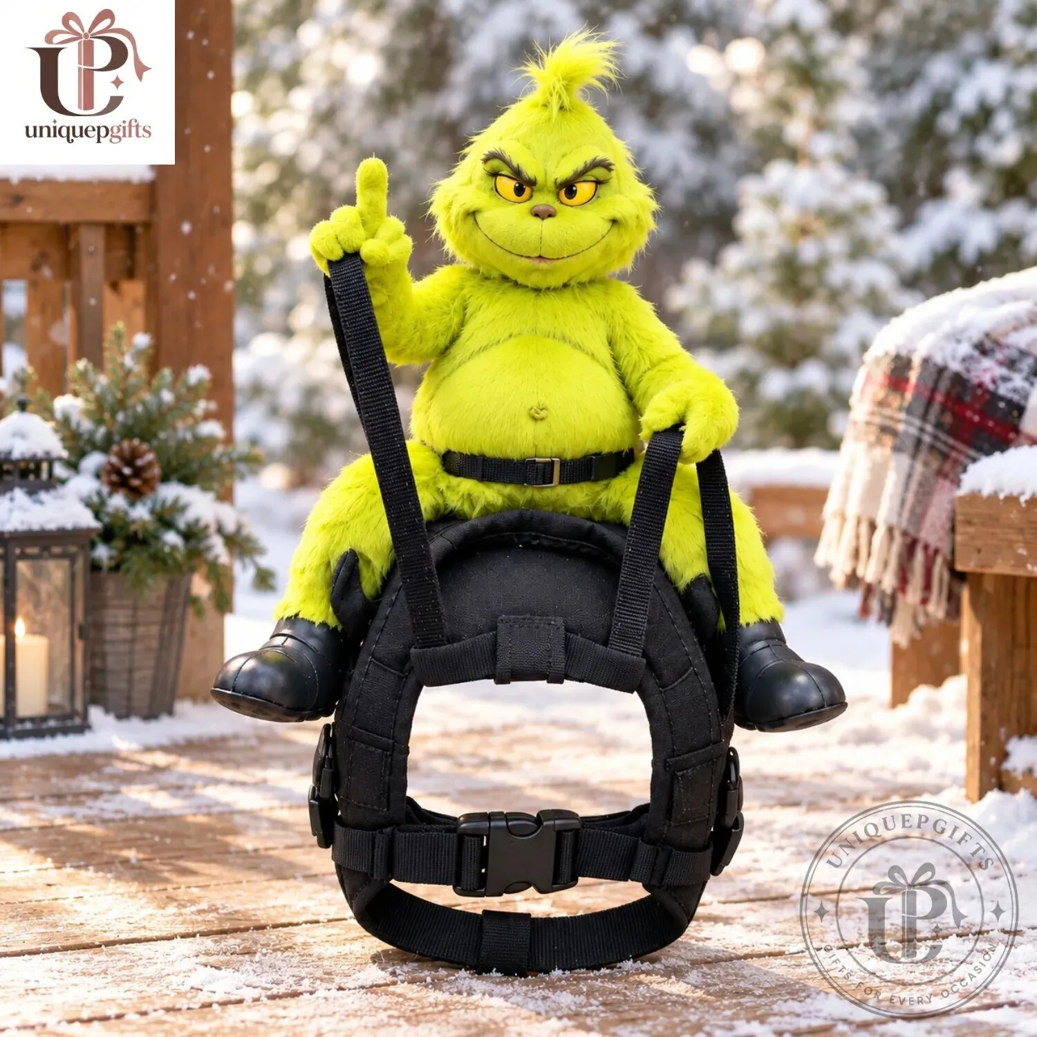 Grumpyrider Grinch Dog Harness Costume Funny Christmas Pet Riding Outfit 6 Grumpyrider Grinch Dog Harness Costume Funny Christmas Pet Riding Outfit