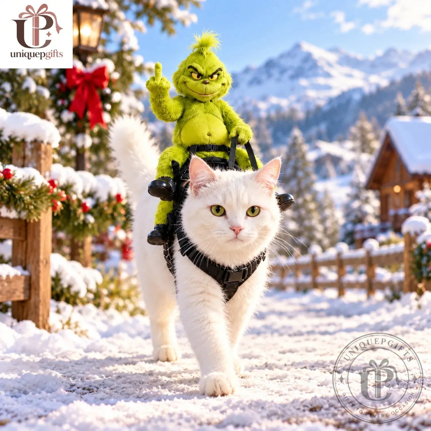 Grumpyrider Grinch Dog Harness Costume Funny Christmas Pet Riding Outfit 7 Grumpyrider Grinch Dog Harness Costume Funny Christmas Pet Riding Outfit